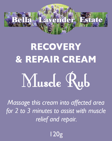 Muscle Rub - Recovery and Repair Cream - 120g - Bella Lavender Estate
