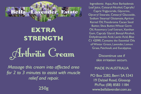 Arthritis Cream - Extra Strength - Bella Lavender Estate