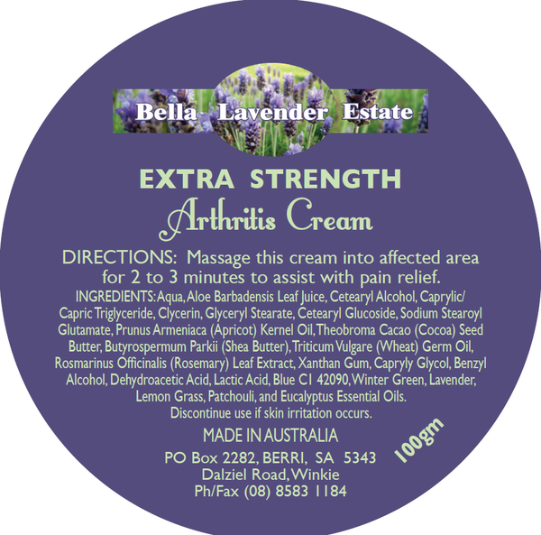 Arthritis Cream - Extra Strength - Bella Lavender Estate